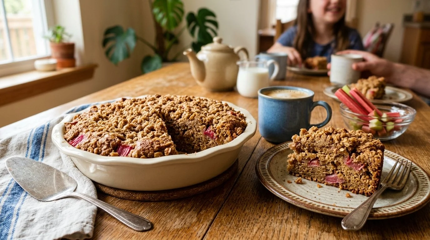 Homemade Rhubarb Coffee Cake with Cardamom Ginger Crumble – Irresistible Brunch Treat 2 Rhubarb Coffee Cake With Cardamom Ginger Crumble